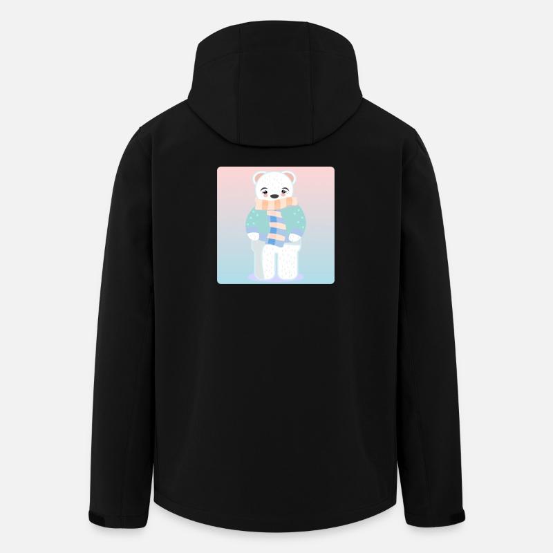 Cute polar bear WINTER CLOTHING - Men’s Recycled Softshell Jacket by Stanley/Stella - black