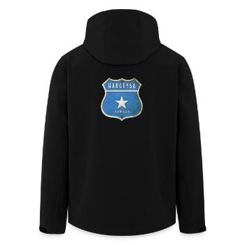 Hargeysa Somalia Wappen Flaggen Design - Recycelte Männer Softshell-Jacke von Stanley/Stella - Schwarz - Hinten - AI Model Male 185 light (185cm)