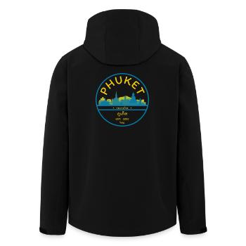 Phuket Stadt-Skyline Emblem - Recycelte Männer Softshell-Jacke von Stanley/Stella - Schwarz - Hinten - AI Model Male 185 light (185cm)