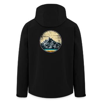 Alpine Sunset Panorama - Men’s Recycled Softshell Jacket by Stanley/Stella - black - Back - AI Model Male 185 light (185cm)
