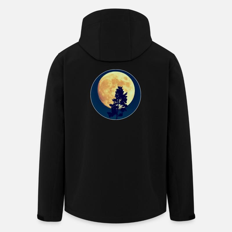 Mondnacht Wald-Silhouette - Recycelte Männer Softshell-Jacke von Stanley/Stella - Schwarz