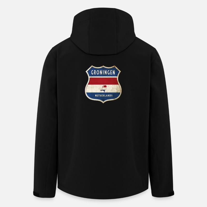 Groningen Niederlande Wappen Design - Recycelte Männer Softshell-Jacke von Stanley/Stella - Schwarz