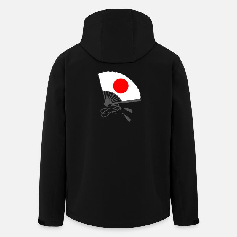 japanflaggen muster, japanischer fächer - Recycelte Männer Softshell-Jacke von Stanley/Stella - Schwarz