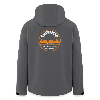 Sheffield Outdoor City Badge - Recycelte Männer Softshell-Jacke von Stanley/Stella - Schwarz - Hinten - AI Model Male 185 light (185cm)