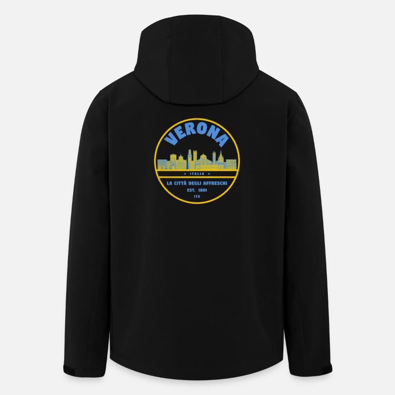 Verona Stadtlogo Skyline - Recycelte Männer Softshell-Jacke von Stanley/Stella - Schwarz