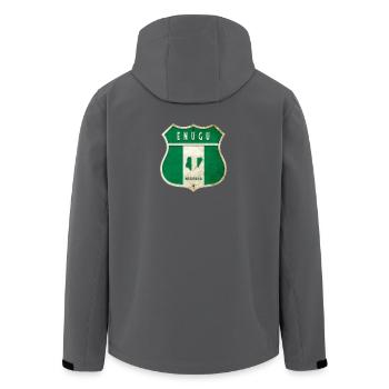 Design du drapeau d'Enugu Nigeria - Veste softshell homme en polyester recyclé Stanley/Stella - noir - Dos - AI Model Male 185 light (185cm)
