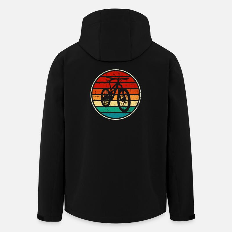 Retro Rainbow Bicycle Sunset - Men’s Recycled Softshell Jacket by Stanley/Stella - black