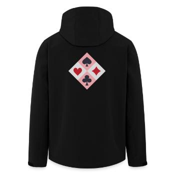 Vintage playing card colors - Men’s Recycled Softshell Jacket by Stanley/Stella - black - Back - AI Model Male 185 light (185cm)