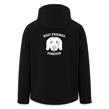 Dogs - Best Friends Forever (white) - Men’s Recycled Softshell Jacket by Stanley/Stella - black - Back - AI Model Male 185 light (185cm)