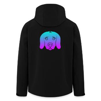Hund (Verlauf) - Recycelte Männer Softshell-Jacke von Stanley/Stella - Schwarz - Hinten - AI Model Male 185 light (185cm)