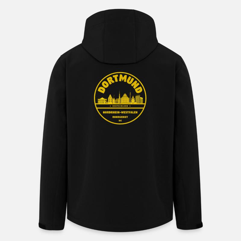 Dortmund Skyline Gold Stempel - Recycelte Männer Softshell-Jacke von Stanley/Stella - Schwarz