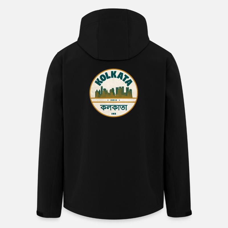 Kolkata Skyline Abzeichen - Recycelte Männer Softshell-Jacke von Stanley/Stella - Schwarz