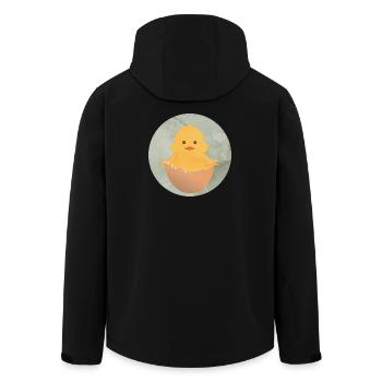 frisch geschlüpftes Küken in der Eierschale - Recycelte Männer Softshell-Jacke von Stanley/Stella - Schwarz - Hinten - AI Model Male 185 light (185cm)