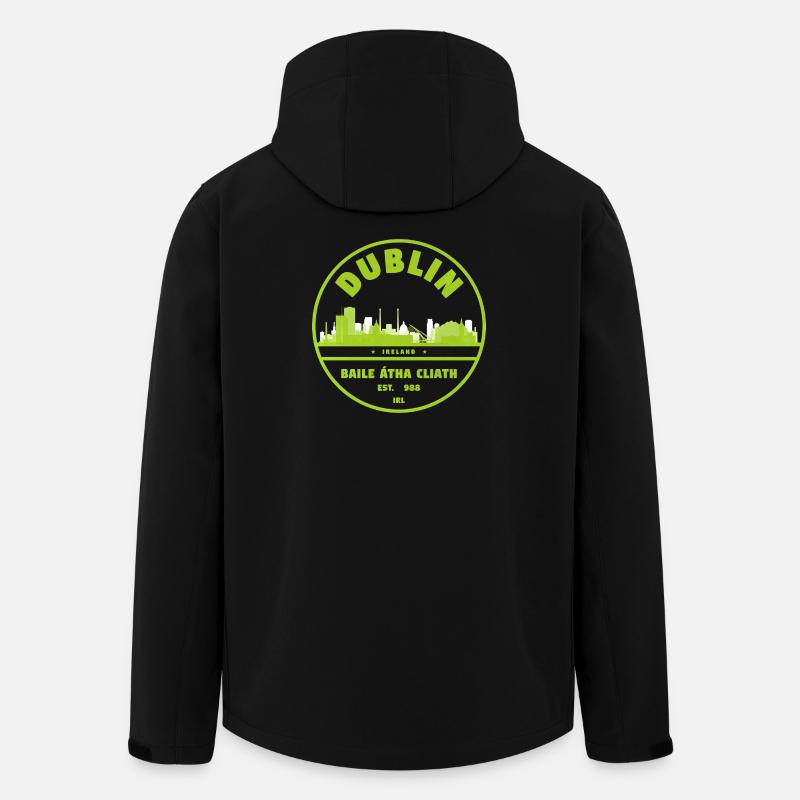 Timbre de la Skyline de Dublin - Veste softshell homme en polyester recyclé Stanley/Stella - noir