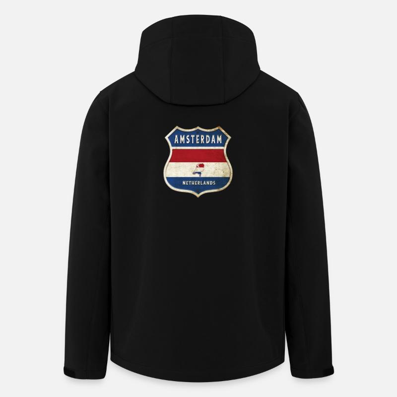 Amsterdam Niederlande Wappen Design - Recycelte Männer Softshell-Jacke von Stanley/Stella - Schwarz