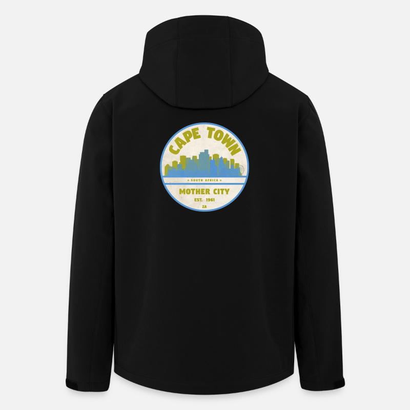 Emblème vintage de la Skyline du Cap - Veste softshell homme en polyester recyclé Stanley/Stella - noir
