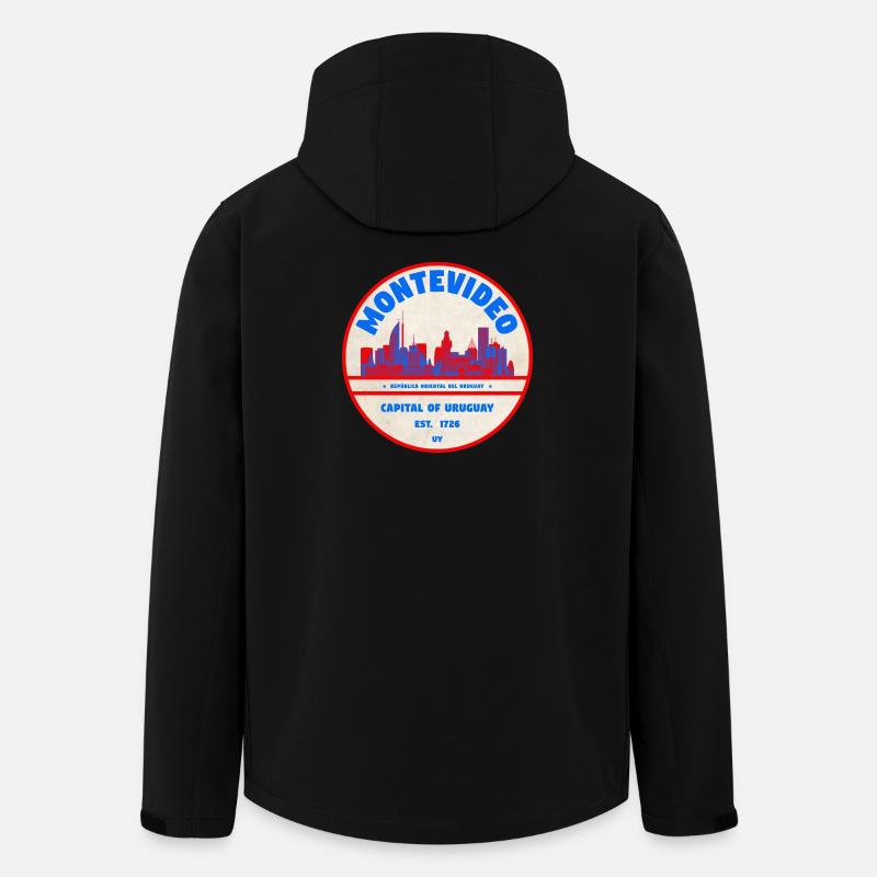 Montevideo Uruguay Skyline Emblem Design - Men’s Recycled Softshell Jacket by Stanley/Stella - black