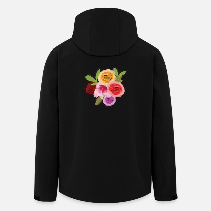 Aquarell Blumen Illustration - Recycelte Männer Softshell-Jacke von Stanley/Stella - Schwarz
