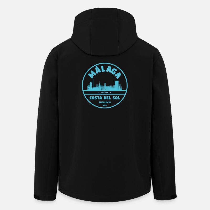 Málaga Küsten-Skyline Blau Logo - Recycelte Männer Softshell-Jacke von Stanley/Stella - Schwarz