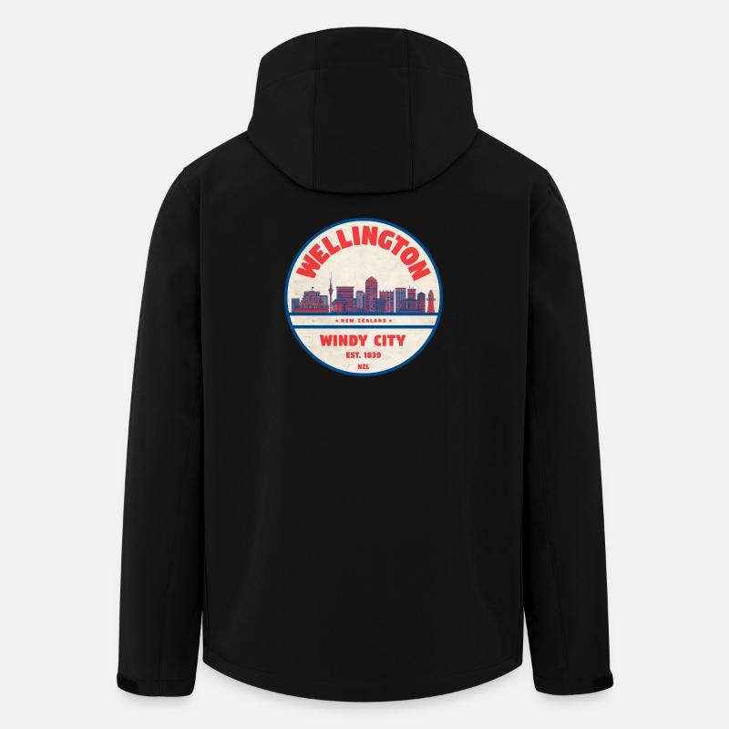 Wellington Windy City Skyline - Recycelte Männer Softshell-Jacke von Stanley/Stella - Schwarz