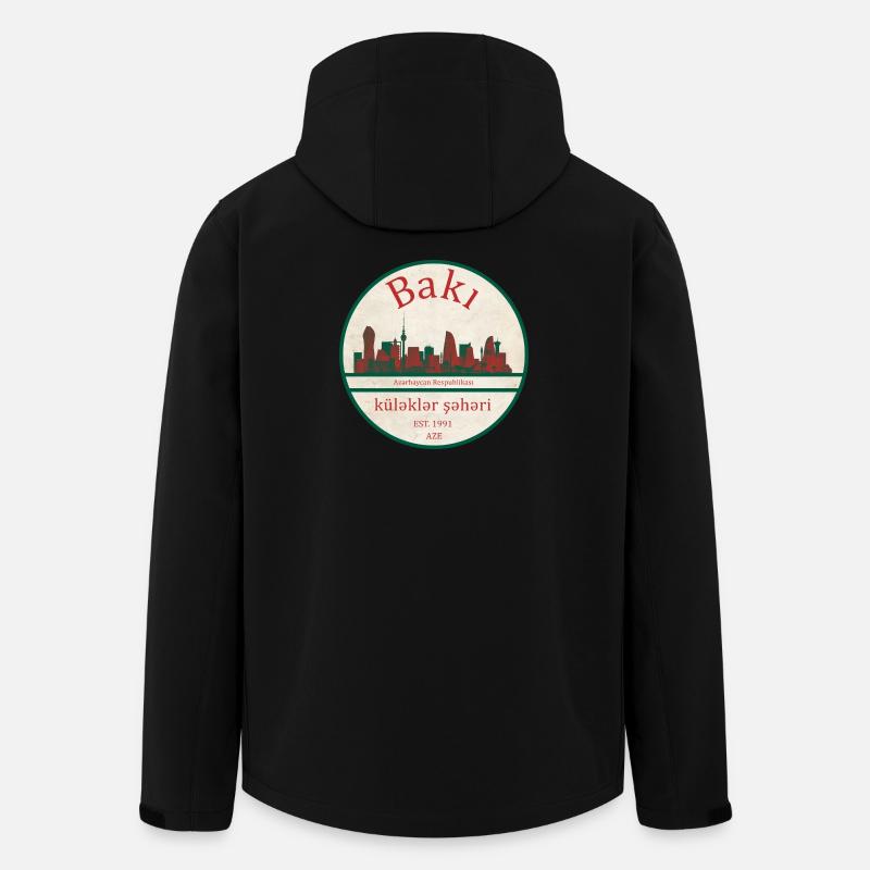 Baku Skyline Emblem - Recycelte Männer Softshell-Jacke von Stanley/Stella - Schwarz