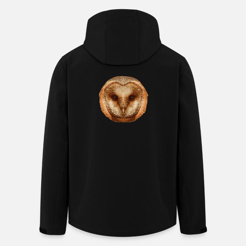 coole tierprints, Schleiereule gesicht - Recycelte Männer Softshell-Jacke von Stanley/Stella - Schwarz