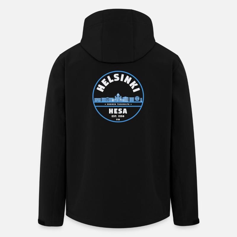 Helsinki Finnland Skyline Badge - Recycelte Männer Softshell-Jacke von Stanley/Stella - Schwarz
