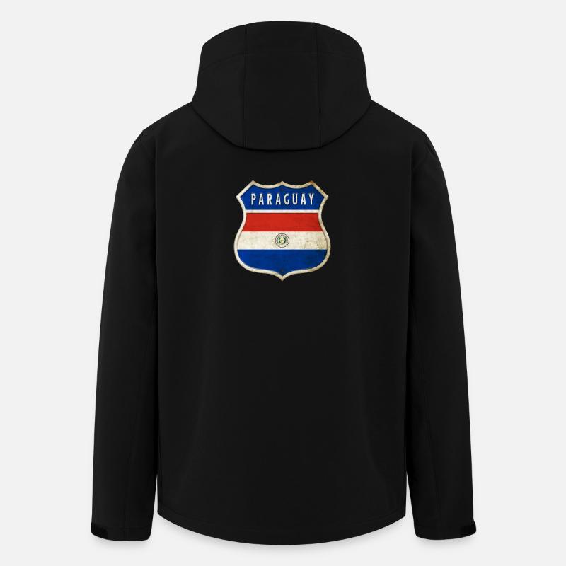Design du drapeau du Paraguay - Veste softshell homme en polyester recyclé Stanley/Stella - noir