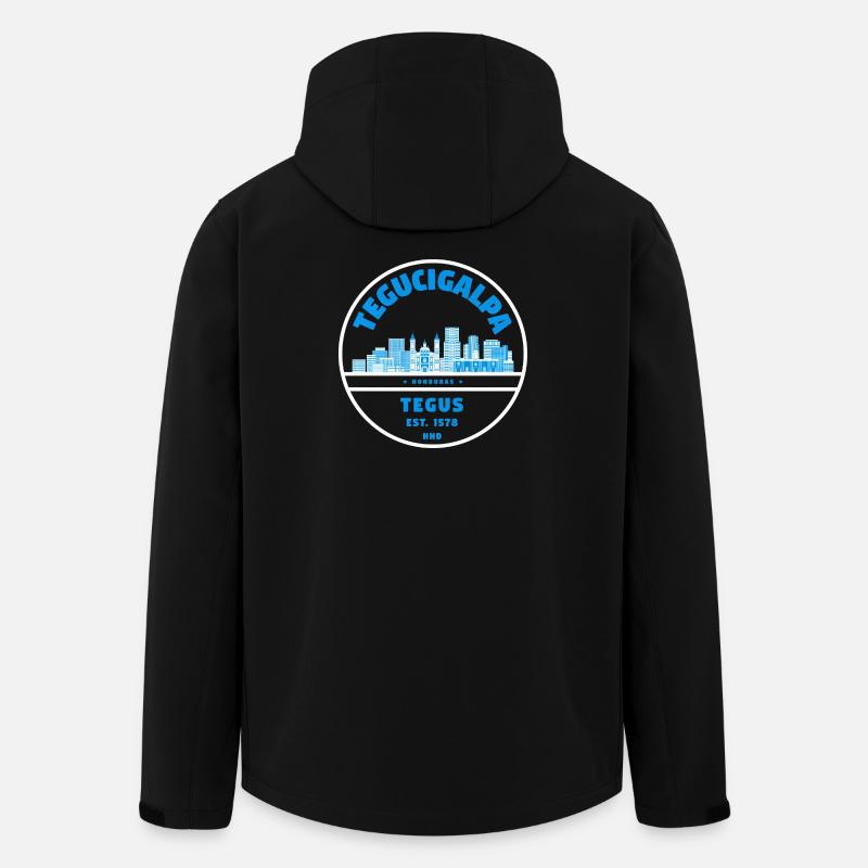 Tegucigalpa Skyline Badge Blue - Men’s Recycled Softshell Jacket by Stanley/Stella - black