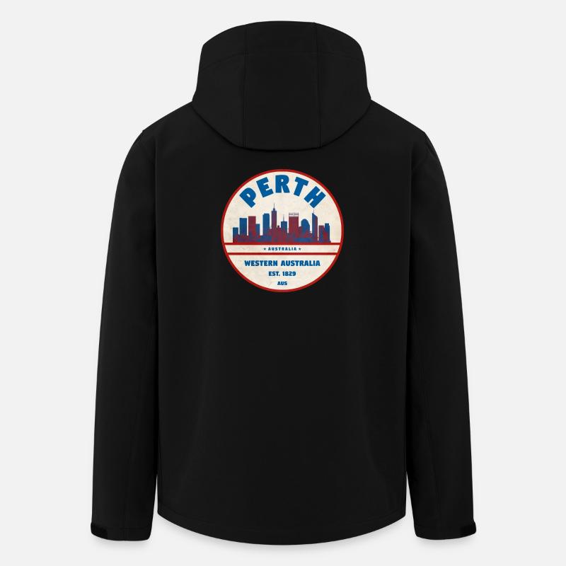 Perth Skyline Rétro AU - Veste softshell homme en polyester recyclé Stanley/Stella - noir