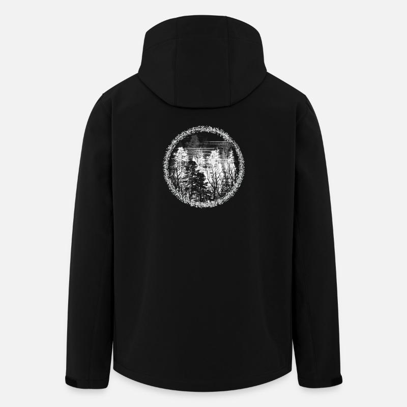 Waldkreis Silhouette Waldlandschaft - Recycelte Männer Softshell-Jacke von Stanley/Stella - Schwarz