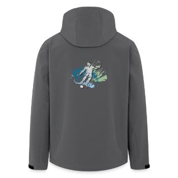 Cool design for the whole football team - Men’s Recycled Softshell Jacket by Stanley/Stella - black - Back - AI Model Male 185 light (185cm)