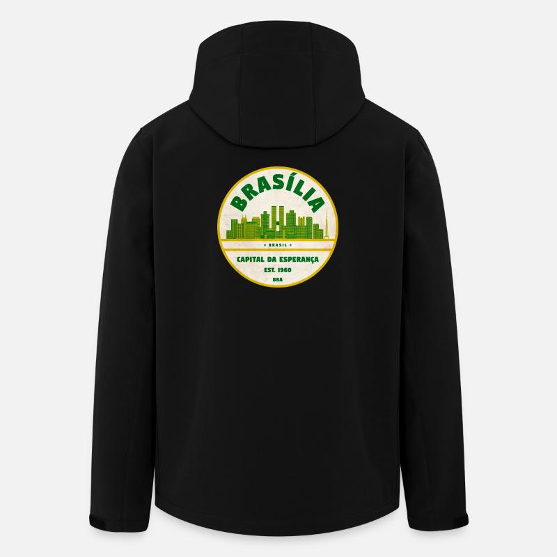 Brasília Skyline Retro Emblem - Recycelte Männer Softshell-Jacke von Stanley/Stella - Schwarz