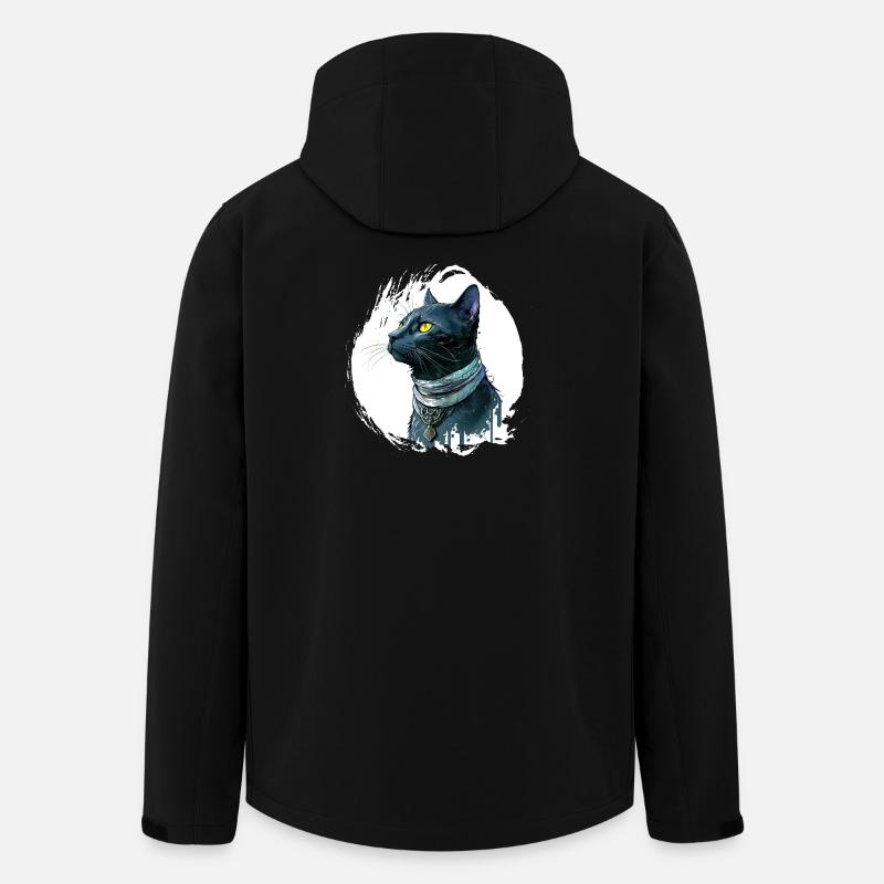 Chat noir avec éclaboussure - Veste softshell homme en polyester recyclé Stanley/Stella - noir