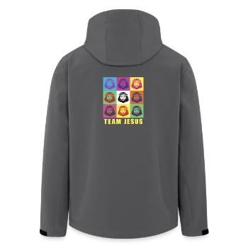 Team Jesus - Recycelte Männer Softshell-Jacke von Stanley/Stella - Anthrazit - Hinten - AI Model Male 185 light (185cm)