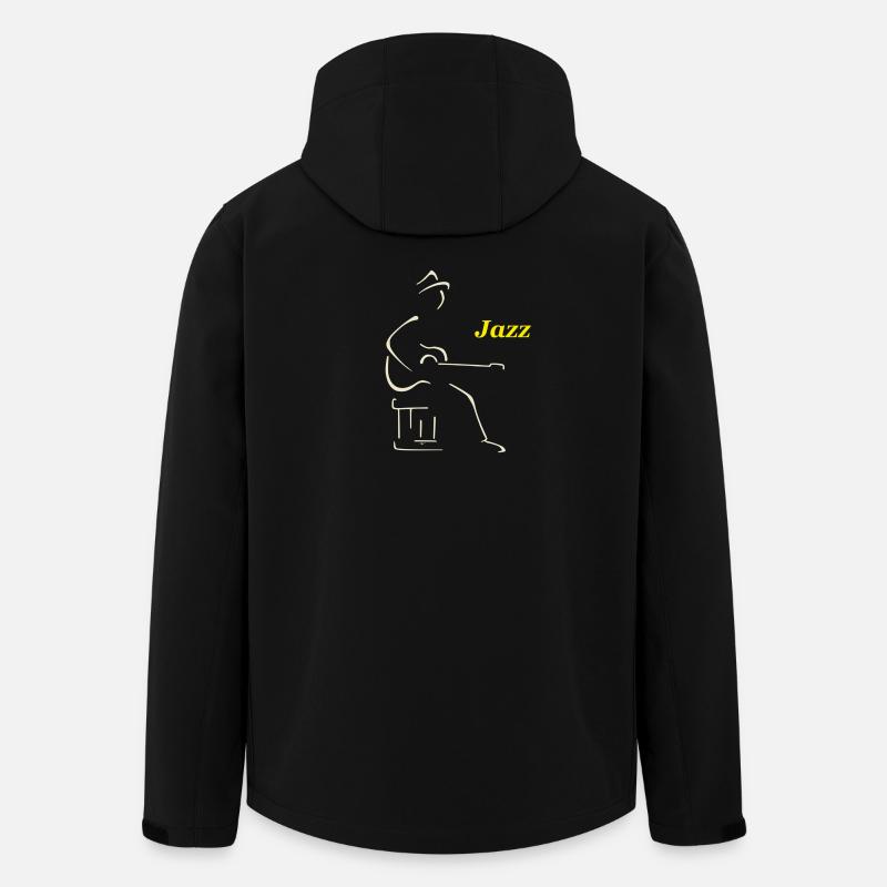 Guitariste jazz - Veste softshell homme en polyester recyclé Stanley/Stella - noir