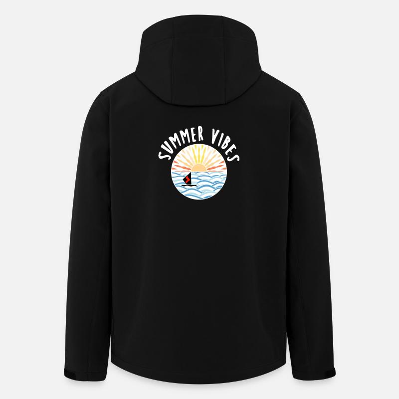 Waves Summer Sail Sun - Men’s Recycled Softshell Jacket by Stanley/Stella - black