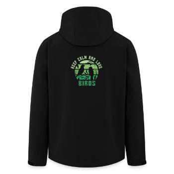Keep calm and love birds - Men’s Recycled Softshell Jacket by Stanley/Stella - black - Back - AI Model Male 185 light (185cm)