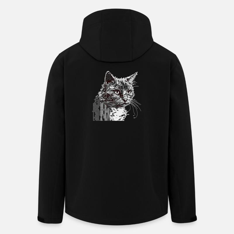 ASCII Cat - Recycelte Männer Softshell-Jacke Discoverer von Stanley/Stella - Schwarz