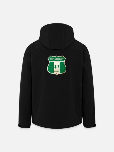 Port Harcourt Nigeria Drapeaux d'armoiries - Veste softshell homme en polyester recyclé Stanley/Stella - noir