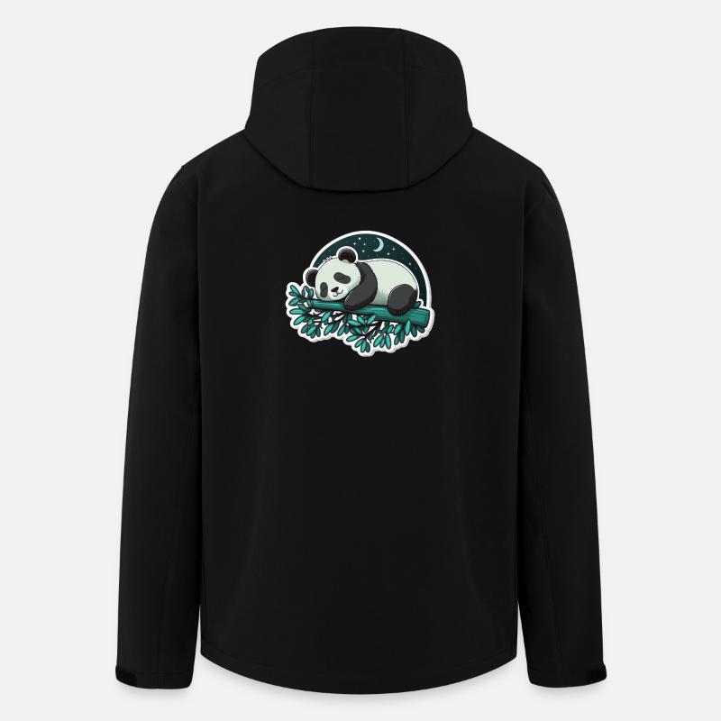 Panda endormi - Veste softshell homme en polyester recyclé Stanley/Stella - noir