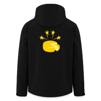 Käse goldgelbe Sterne - Recycelte Männer Softshell-Jacke von Stanley/Stella - Schwarz - Hinten - AI Model Male 185 light (185cm)