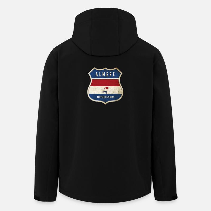 Almere Niederlande Wappen Design - Recycelte Männer Softshell-Jacke von Stanley/Stella - Schwarz
