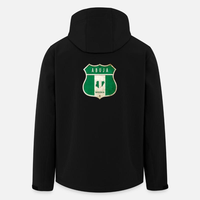 Design du drapeau d'Abuja, Nigeria - Veste softshell homme en polyester recyclé Stanley/Stella - noir