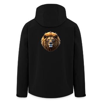 Lion, tête de lion - Veste softshell homme en polyester recyclé Stanley/Stella - noir - Dos - AI Model Male 185 light (185cm)