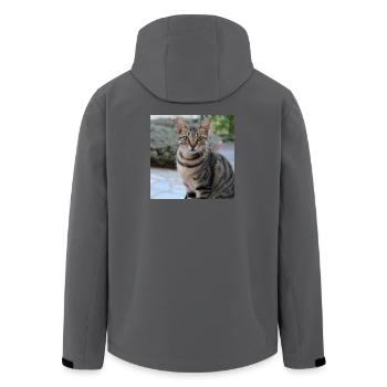 Chat chaton affiche chat carré affiche - Veste softshell homme en polyester recyclé Stanley/Stella - charbon - Dos - AI Model Male 185 light (185cm)