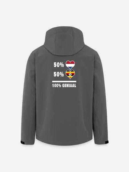 Uganda and the Netherlands 100% Genius flag - Men’s Recycled Softshell Jacket by Stanley/Stella - black