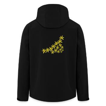 Coin des Fleurs sauvages Jaunes – Fleurs printanières vibrantes - Veste softshell homme en polyester recyclé Stanley/Stella - noir - Dos - AI Model Male 185 light (185cm)