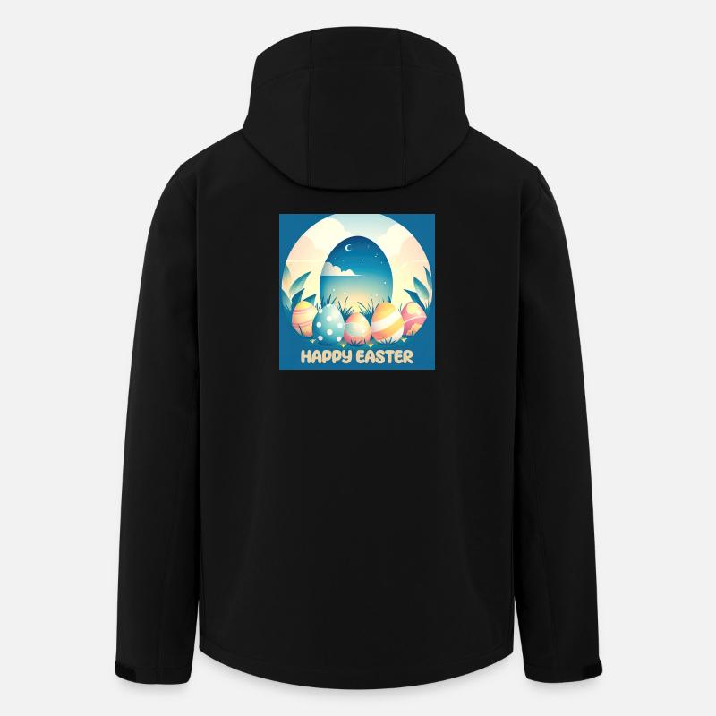Joyeuses Pâques, oeuf de Pâques - Veste softshell homme en polyester recyclé Stanley/Stella - noir