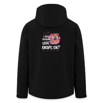 Ich liebe Okapi - Recycelte Männer Softshell-Jacke von Stanley/Stella - Schwarz - Hinten - AI Model Male 185 light (185cm)